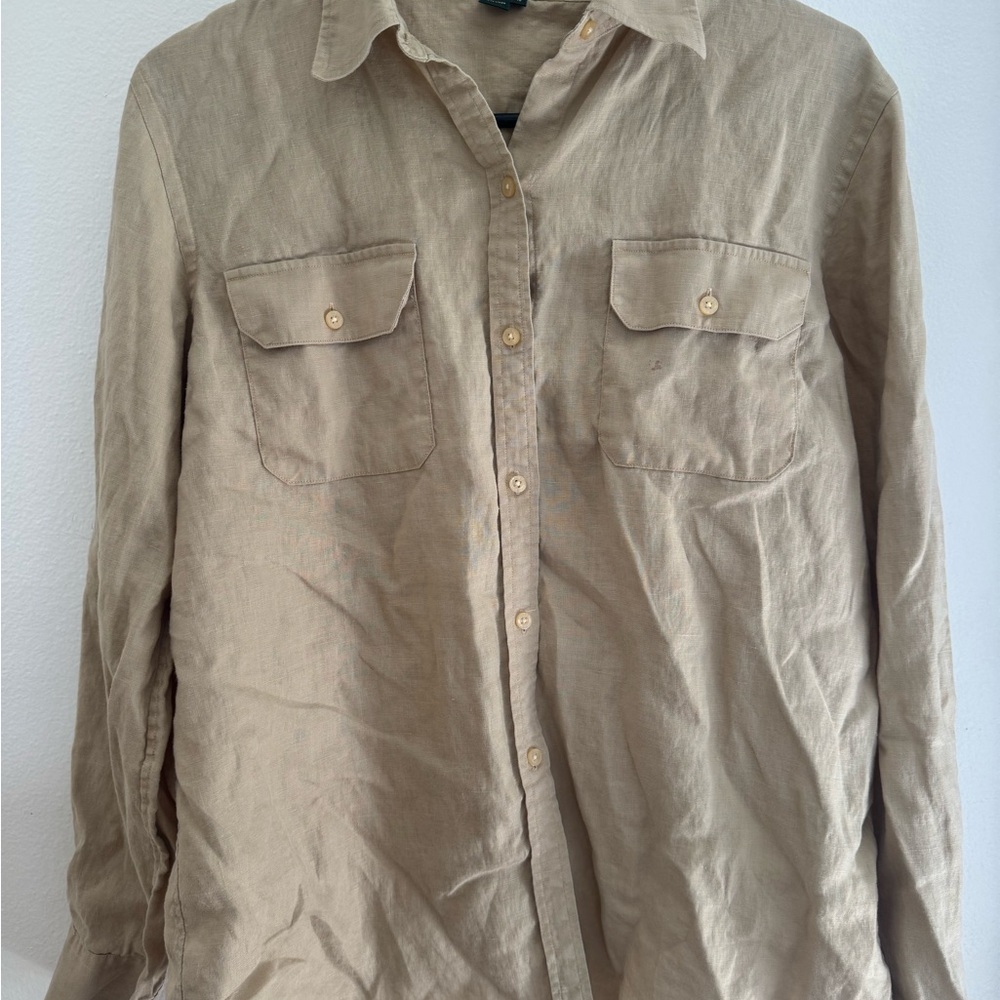 Ralph Lauren Linen Shirt in Beige